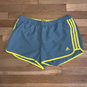 Adidas Climalite Shorts Grey and Yellow Sz M